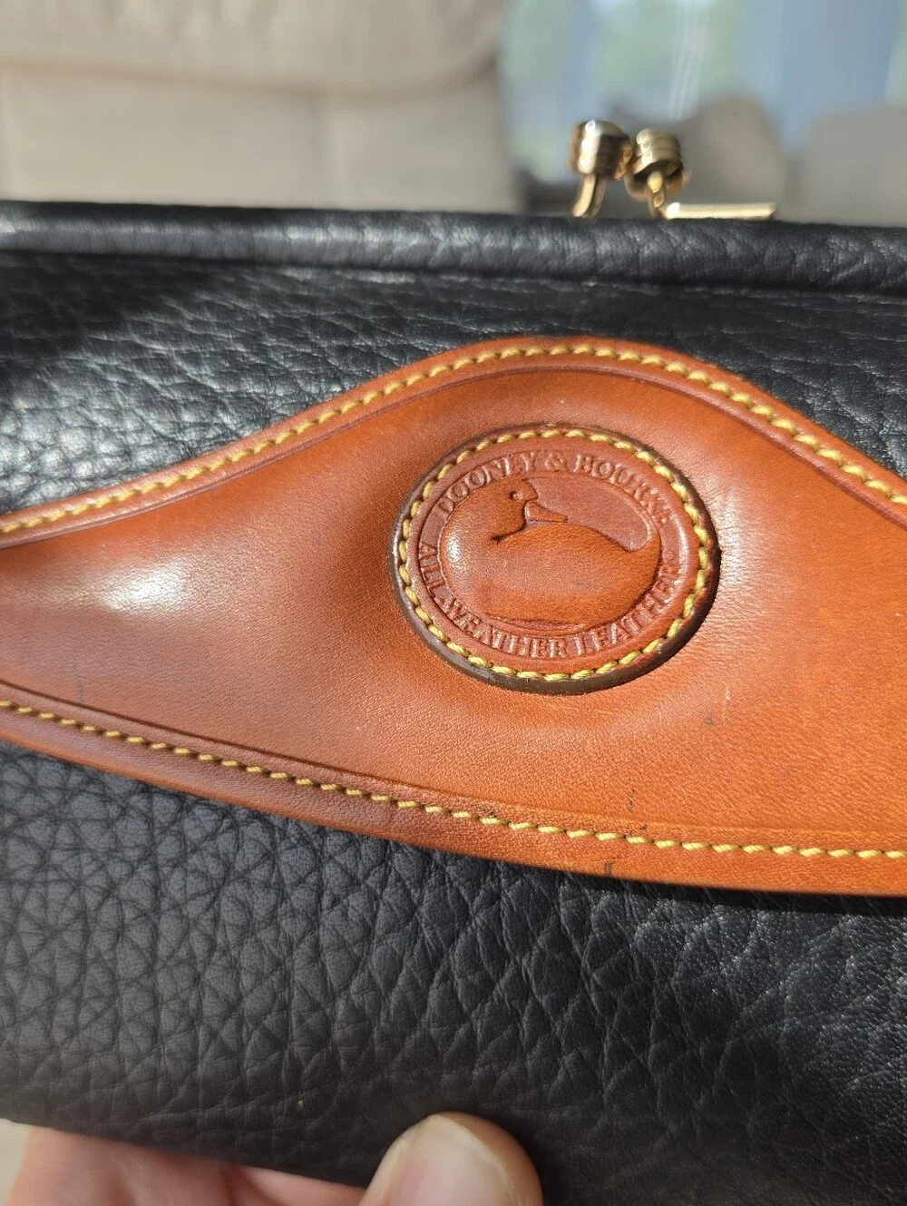 Vintage Dooney & Bourke All Weather Wallet Black Brown